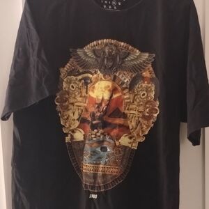 Akoo Black Tee with Intricate Gold Graphic